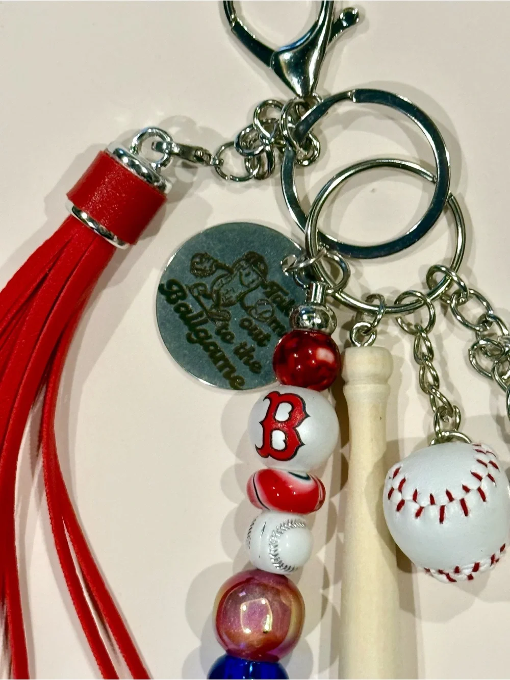 Boston Red Sox key ring purse bag charms